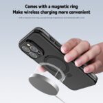 For iPhone 15 Pro Max RedPepper IP68 Waterproof MagSafe Magnetic Holder Phone Case(Black Grey) - Image 5