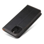For iPhone 12 mini Fierre Shann PU Genuine Leather Texture Horizontal Flip Leather Case with Holder & Card Slots & Wallet(Black) - Image 3