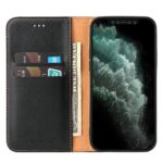 For iPhone 12 mini Fierre Shann PU Genuine Leather Texture Horizontal Flip Leather Case with Holder & Card Slots & Wallet(Black) - Image 4