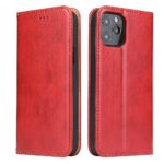 For iPhone 12 mini Fierre Shann PU Genuine Leather Texture Horizontal Flip Leather Case with Holder & Card Slots & Wallet(Red)
