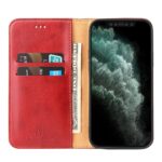 For iPhone 12 mini Fierre Shann PU Genuine Leather Texture Horizontal Flip Leather Case with Holder & Card Slots & Wallet(Red) - Image 4