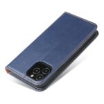 For iPhone 12 mini Fierre Shann PU Genuine Leather Texture Horizontal Flip Leather Case with Holder & Card Slots & Wallet(Blue) - Image 3