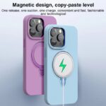 For iPhone 15 Pro Max Liquid Silicone MagSafe Metal Ring Holder Phone Case(Light Blue) - Image 4