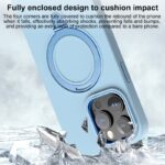 For iPhone 15 Pro Max Liquid Silicone MagSafe Metal Ring Holder Phone Case(Light Blue) - Image 6
