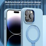 For iPhone 15 Pro Max Liquid Silicone MagSafe Metal Ring Holder Phone Case(Light Blue) - Image 7