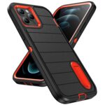 For iPhone 12 Pro Max Defender Gen2 Rugged PC + Silicone Phone Case with Holder(Black+Orange) - Image 2