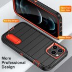For iPhone 12 Pro Max Defender Gen2 Rugged PC + Silicone Phone Case with Holder(Black+Orange) - Image 3