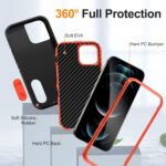 For iPhone 12 Pro Max Defender Gen2 Rugged PC + Silicone Phone Case with Holder(Black+Orange) - Image 4