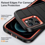 For iPhone 12 Pro Max Defender Gen2 Rugged PC + Silicone Phone Case with Holder(Black+Orange) - Image 5