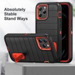 For iPhone 12 Pro Max Defender Gen2 Rugged PC + Silicone Phone Case with Holder(Black+Orange) - Image 6