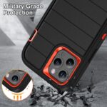 For iPhone 12 Pro Max Defender Gen2 Rugged PC + Silicone Phone Case with Holder(Black+Orange) - Image 7