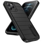 For iPhone 12 Pro Max Defender Gen2 Rugged PC + Silicone Phone Case with Holder(Black) - Image 2