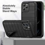 For iPhone 12 Pro Max Defender Gen2 Rugged PC + Silicone Phone Case with Holder(Black) - Image 6