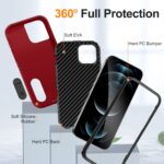 For iPhone 12 Pro Max Defender Gen2 Rugged PC + Silicone Phone Case with Holder(Red+Black) - Image 4