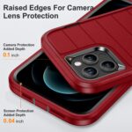 For iPhone 12 Pro Max Defender Gen2 Rugged PC + Silicone Phone Case with Holder(Red+Black) - Image 5