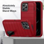 For iPhone 12 Pro Max Defender Gen2 Rugged PC + Silicone Phone Case with Holder(Red+Black) - Image 6