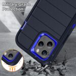 For iPhone 12 Pro Max Defender Gen2 Rugged PC + Silicone Phone Case with Holder(Dark Blue) - Image 7
