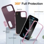 For iPhone 12 Pro Max Defender Gen2 Rugged PC + Silicone Phone Case with Holder(Purple+Light Pink) - Image 4