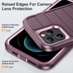 For iPhone 12 Pro Max Defender Gen2 Rugged PC + Silicone Phone Case with Holder(Purple+Light Pink) - Image 5