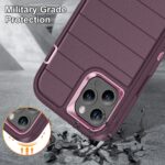 For iPhone 12 Pro Max Defender Gen2 Rugged PC + Silicone Phone Case with Holder(Purple+Light Pink) - Image 7