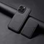 For iPhone 15 Pro Max ESEBLE E3 Plain Texture Card Slots MagSafe RFID Leather Case(Black) - Image 6