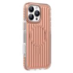 For iPhone 16 Pro Max Mutural Corrugated Texture Magsafe Magnetic Shockproof Phone Case(Antique Brass)