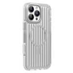 For iPhone 16 Pro Max Mutural Corrugated Texture Magsafe Magnetic Shockproof Phone Case(Silver)