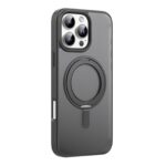 For iPhone 16 Pro Max Mutural Armor Series MagSafe Magnetic Holder Phone Case(Black)