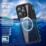 For iPhone 16 Pro Max RedPepper Transparent Dot IP68 Waterproof Triple-proof MagSafe Phone Case(Black Blue) - Image 8