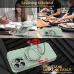 For iPhone 15 Pro Max Liquid Silicone MagSafe Phone Case with Rotating Holder(Green) - Image 6