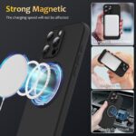For iPhone 15 Pro Max Liquid Silicone MagSafe Phone Case with Rotating Holder(Black) - Image 4