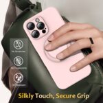 For iPhone 15 Pro Max Liquid Silicone MagSafe Phone Case with Rotating Holder(Pink) - Image 7