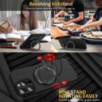 For iPhone 13 Pro Liquid Silicone MagSafe Phone Case with Rotating Holder(Black) - Image 6