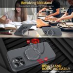 For iPhone 13 Pro Liquid Silicone MagSafe Phone Case with Rotating Holder(Grey) - Image 6