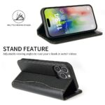 For iPhone 16 Pro Max Fierre Shann Cowhide Leather Flip Leather Phone Case(Black) - Image 3