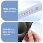 For iPhone 12 Pro Metal Lens Frame Liquid Silicone MagSafe Phone Case(Midnight Blue) - Image 6