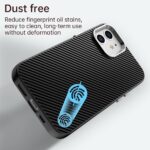 For iPhone 12 Carbon Fiber Series IMD Phone Case(Black) - Image 4