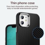For iPhone 12 Carbon Fiber Series IMD Phone Case(Black) - Image 5