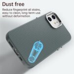 For iPhone 12 Carbon Fiber Series IMD Phone Case(Grey) - Image 4
