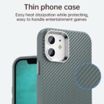 For iPhone 12 Carbon Fiber Series IMD Phone Case(Grey) - Image 5
