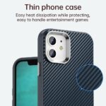 For iPhone 12 Carbon Fiber Series IMD Phone Case(Blue) - Image 5