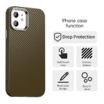 For iPhone 12 Carbon Fiber Series IMD Phone Case(Brown) - Image 2
