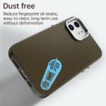 For iPhone 12 Carbon Fiber Series IMD Phone Case(Brown) - Image 4
