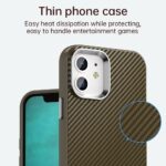 For iPhone 12 Carbon Fiber Series IMD Phone Case(Brown) - Image 5