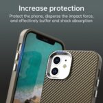 For iPhone 12 Carbon Fiber Series IMD Phone Case(Brown) - Image 7