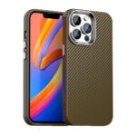 For iPhone 12 Pro Carbon Fiber Series IMD Phone Case(Brown)