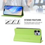 For iPhone 12 / 12 Pro RC01 Dual-Folded Magnetic Suction RFID Leather Phone Case(Grass Green) - Image 4