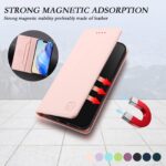 For iPhone 12 / 12 Pro RC01 Dual-Folded Magnetic Suction RFID Leather Phone Case(Pink) - Image 6