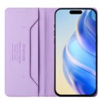 For iPhone 12 / 12 Pro RC01 Dual-Folded Magnetic Suction RFID Leather Phone Case(Light Purple) - Image 3