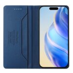 For iPhone 12 / 12 Pro RC01 Dual-Folded Magnetic Suction RFID Leather Phone Case(Dark Blue) - Image 3